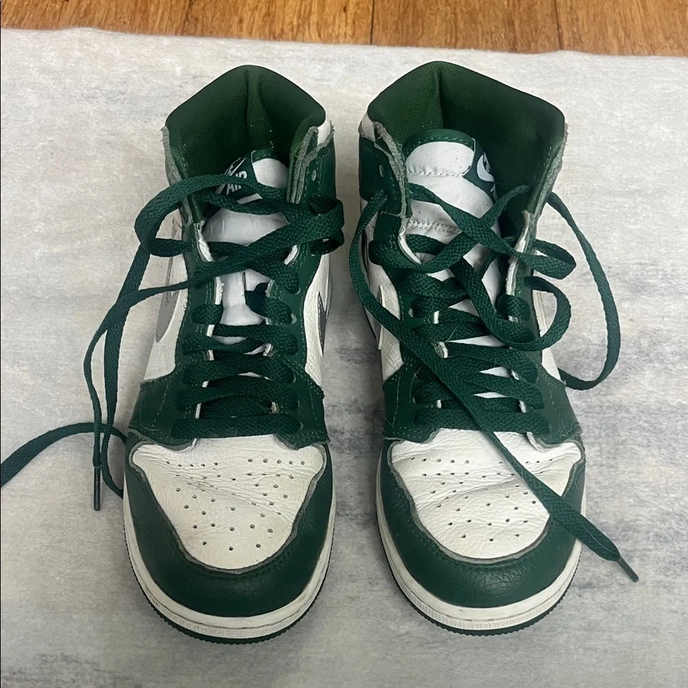 Nike Air Jordan Kids Sneakers Green White Silver